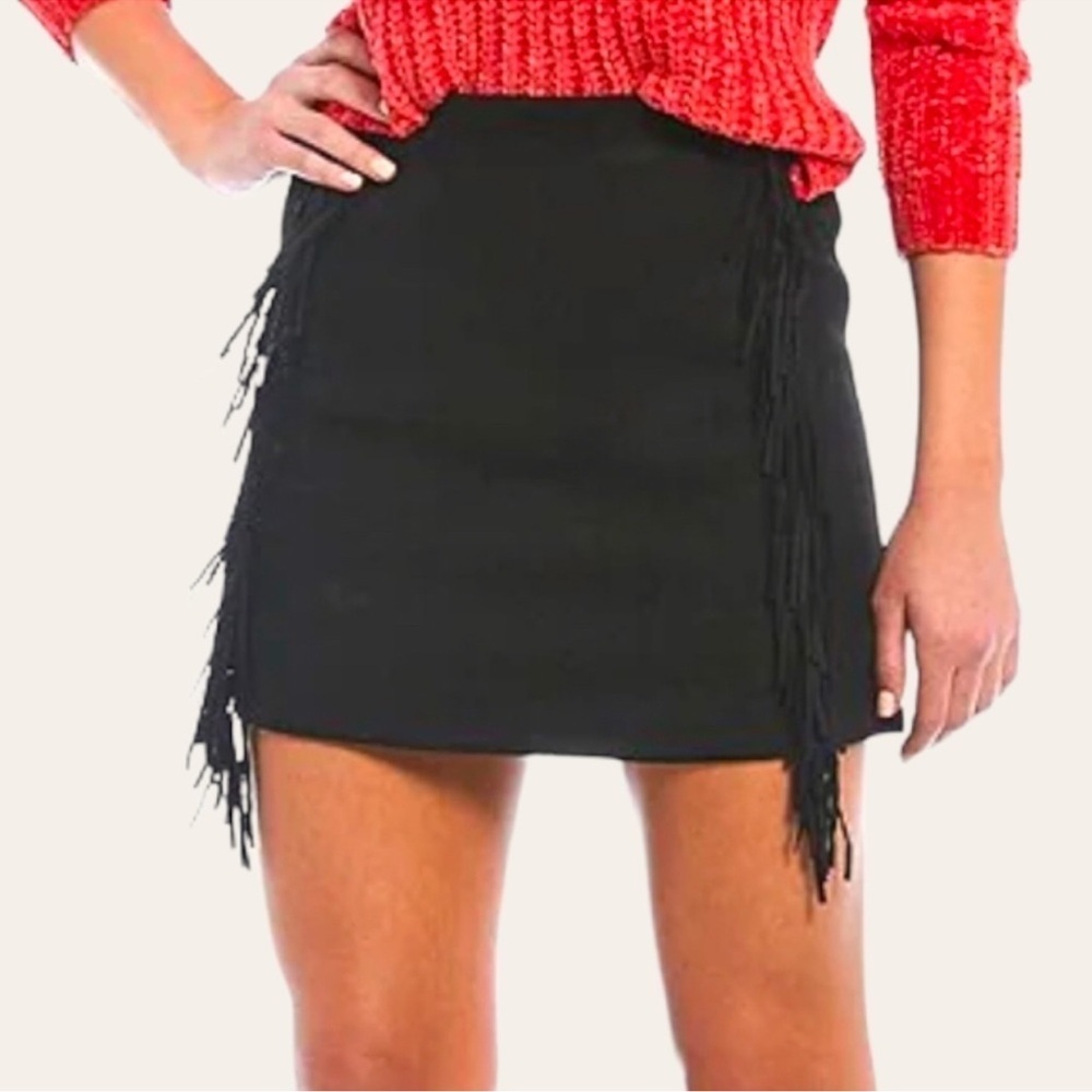NWT Chelsea & Violet Suede Fringe Mini Skirt
